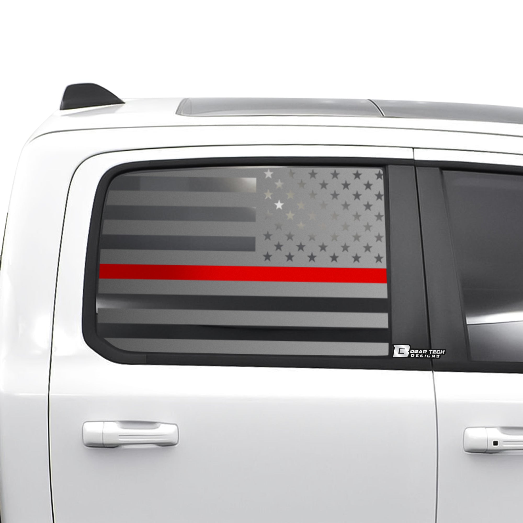 American Flag Side Window Vinyl Decal Stickers Fits Dodge Ram 2019 - 2025 - Bogar Tech Designs