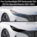 Full Headlight Taillight Precut Smoked PPF Tint Kit Film Overlay Fits Hyundai Elantra 2021 2022 2023