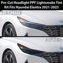 Full Headlight Taillight Precut Smoked PPF Tint Kit Film Overlay Fits Hyundai Elantra 2021 2022 2023