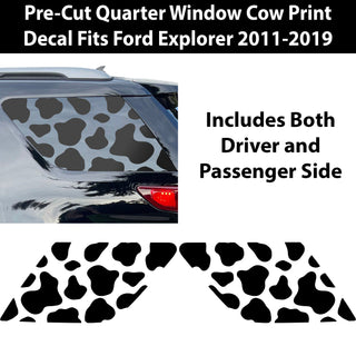 Precut Quarter Window Animal Cow Print Vinyl Decal Sticker Fits