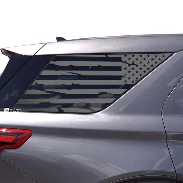 Precut American Flag Rear Side Quarter Window Decals Fits Ford Explorer 2020-2022 - Tint, Paint Protection, Decals & Accessories for your Vehicle online - Bogar Tech Designs