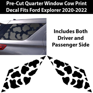 Precut Cow Print Rear Side Quarter Window Decals Fits Ford Explorer 2020-2022 - Tint, Paint Protection, Decals & Accessories for your Vehicle online - Bogar Tech Designs