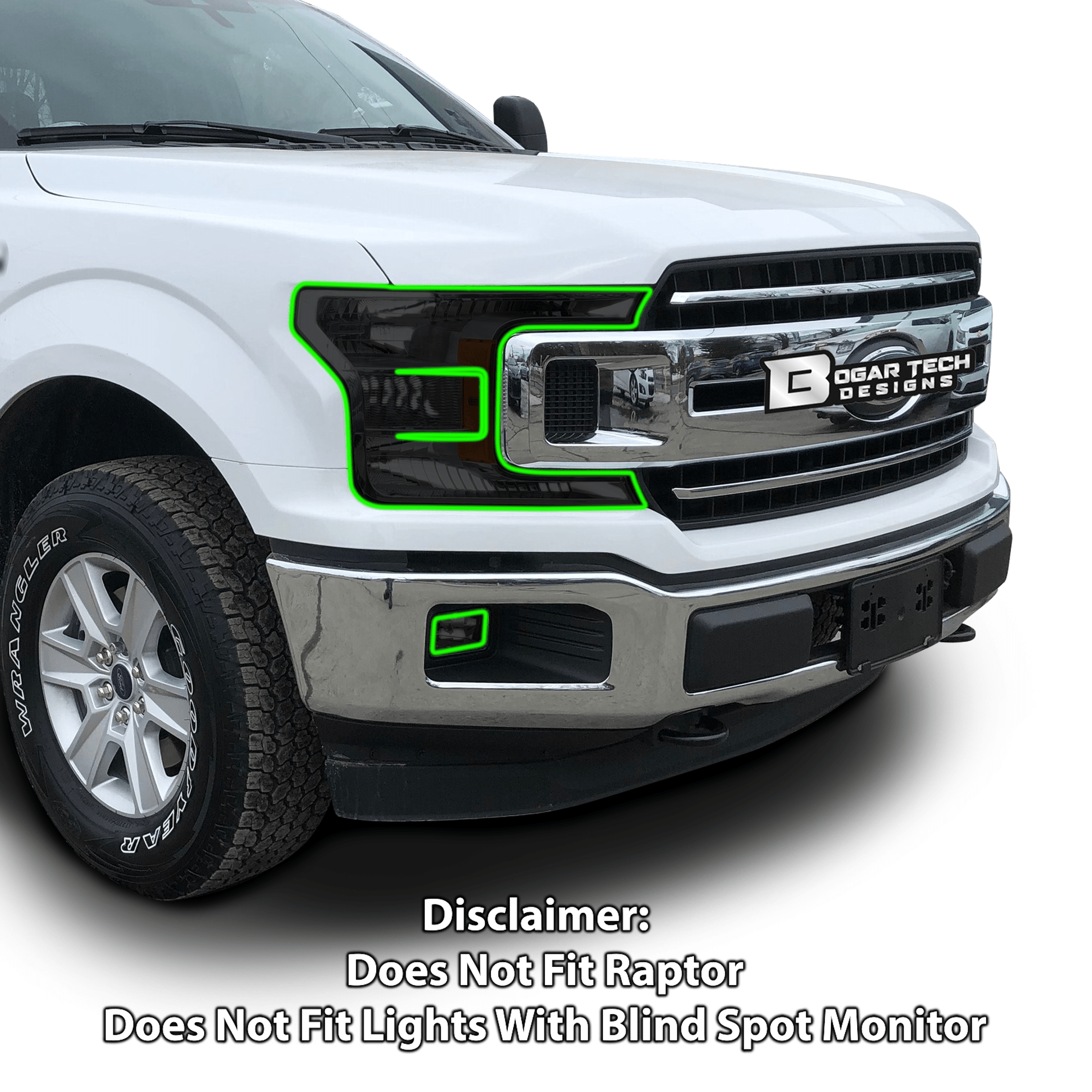 Complete Full Headlight Taillight Precut Film Overlay Tint Kit Fits Ford F150 2018 - 2020 - Bogar Tech Designs