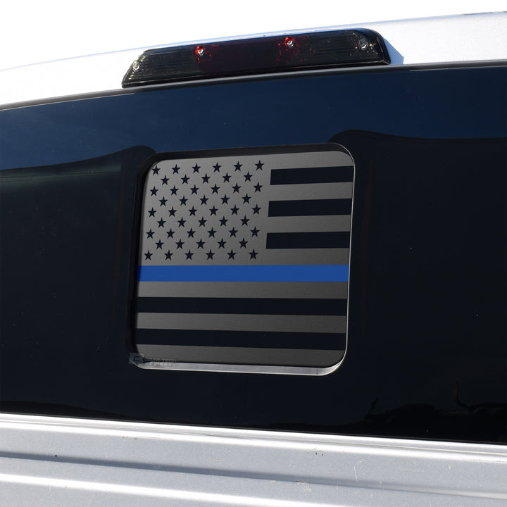 Rear Middle Window American Flag Vinyl Decal Sticker Fits F150 F250 F350 - Bogar Tech Designs