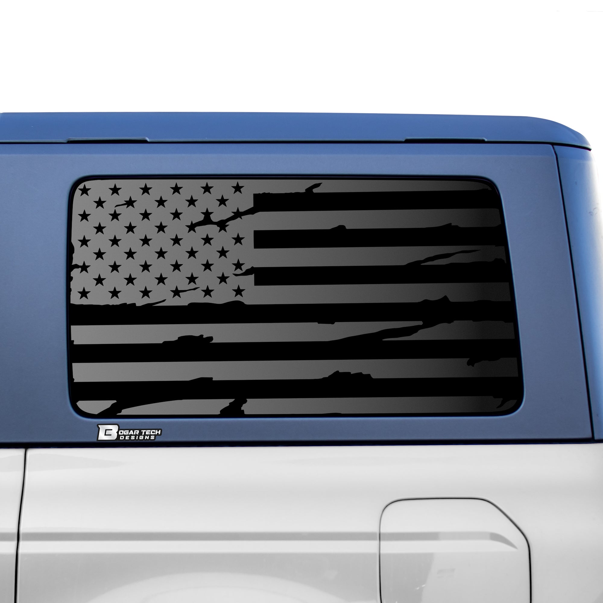 American Flag Window Vinyl Decal Stickers Fits Ford Bronco 4 Door 2021 - 2025Blue Red Pink Green Line - Bogar Tech Designs