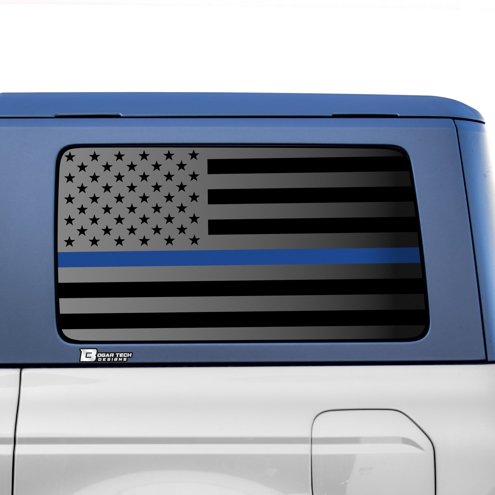 American Flag Window Vinyl Decal Stickers Fits Ford Bronco 4 Door 2021 - 2025Blue Red Pink Green Line - Bogar Tech Designs