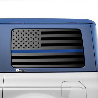 Buy thin-blue-line American Flag Window Vinyl Decal Stickers Fits Ford Bronco 4 Door 2021 2022 2023 Blue Red Pink Green Line