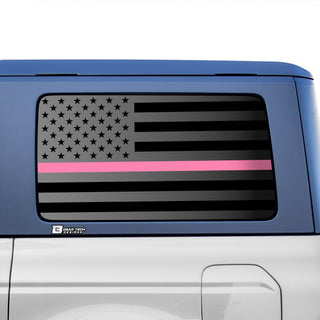 Buy thin-pink-line American Flag Window Vinyl Decal Stickers Fits Ford Bronco 4 Door 2021 2022 2023 Blue Red Pink Green Line