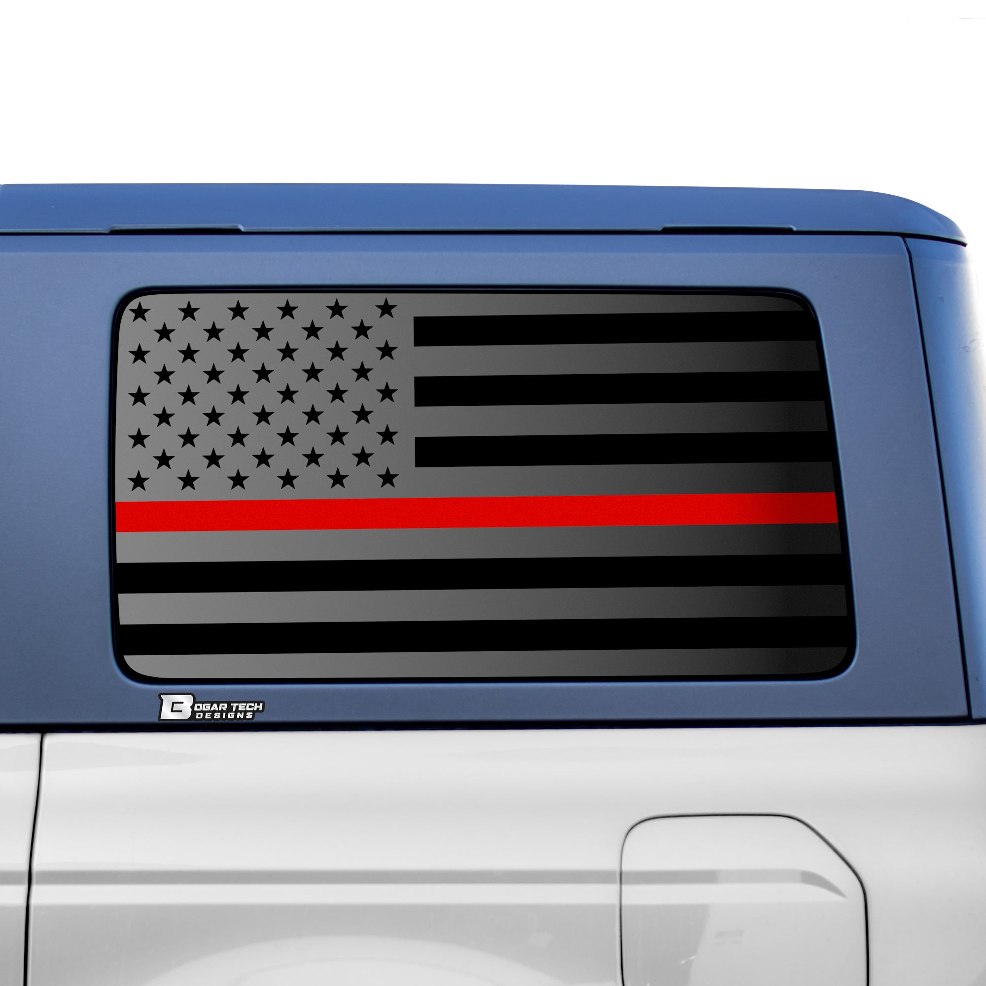 American Flag Window Vinyl Decal Stickers Fits Ford Bronco 4 Door 2021 - 2025Blue Red Pink Green Line - Bogar Tech Designs