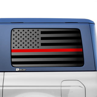 Buy thin-red-line American Flag Window Vinyl Decal Stickers Fits Ford Bronco 4 Door 2021 2022 2023 Blue Red Pink Green Line