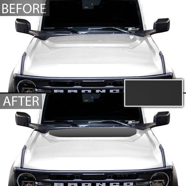 Hood Cover Blackout Vinyl Decal Sticker Overlay Film Fits Ford Bronco 2021 2022 2023