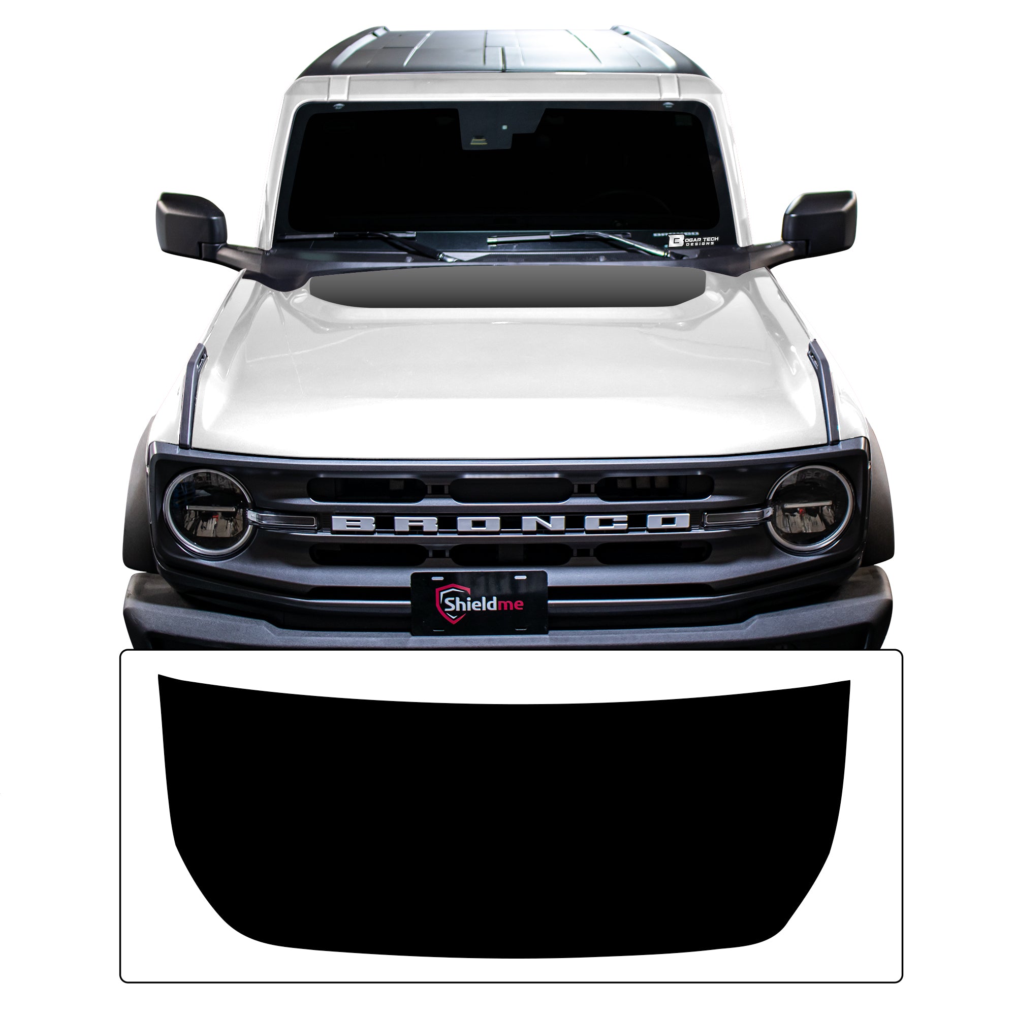 Hood Cover Blackout Vinyl Decal Sticker Overlay Film Fits Ford Bronco 2021 2022 2023 2024 2025 - Bogar Tech Designs