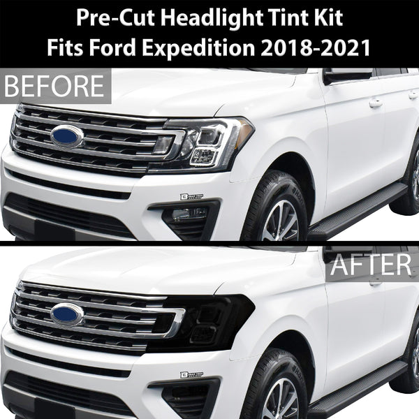 Full Headlight Taillight Precut Smoked Vinyl Tint Kit Film Overlay Fits Ford Expedition 2018-2021