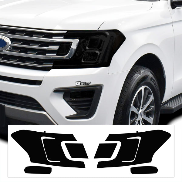 Full Headlight Taillight Precut Smoked Vinyl Tint Kit Film Overlay Fits Ford Expedition 2018-2021