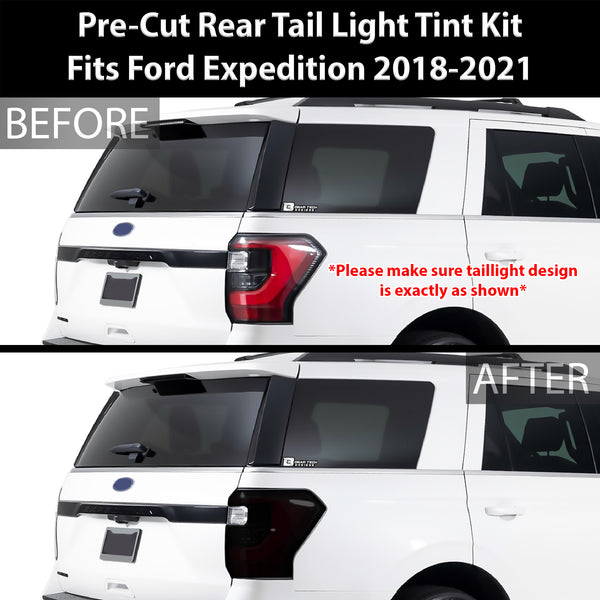 Full Headlight Taillight Precut Smoked Vinyl Tint Kit Film Overlay Fits Ford Expedition 2018-2021