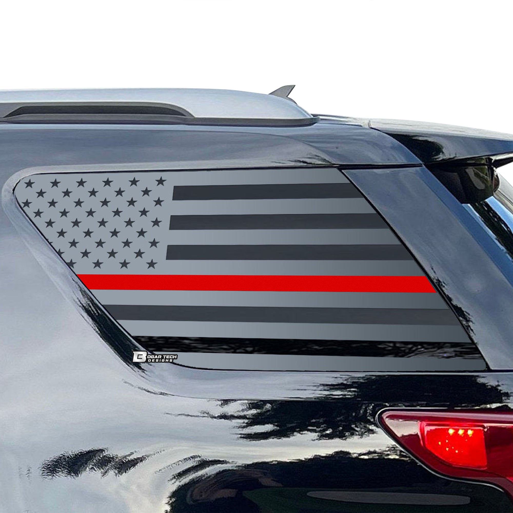 Precut American Flag Rear Side Quarter Window Decal Stickers Fits Ford Explorer 2011 - 2019 - Bogar Tech Designs