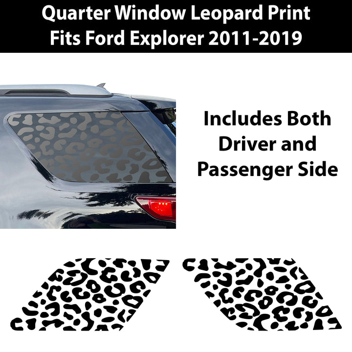 Precut Leopard Cheetah Rear Side Quarter Window Decal Sticker Fits Ford Explorer 2011 - 2019 - Bogar Tech Designs