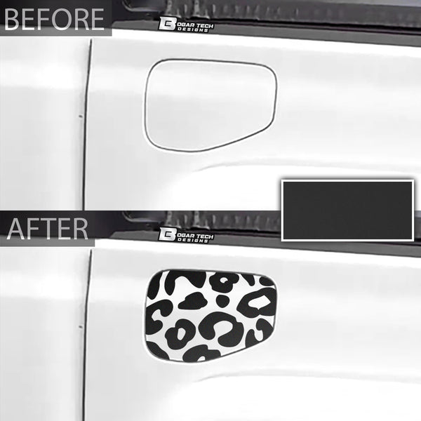 Precut Animal Leopard Print Rear Side Quarter Window & Fuel Door Decal Stickers Fits Jeep Gladiator 2020 2021 2022 - Tint, Paint Protection, Decals & Accessories for your Vehicle online - Bog