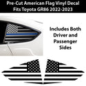 American Flag Rear Side Quarter Window Precut Decal Stickers Fits Toyota GR86 2022 2023