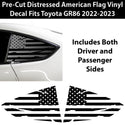 American Flag Rear Side Quarter Window Precut Decal Stickers Fits Toyota GR86 2022 2023