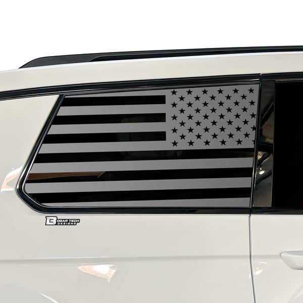 American Flag Window Decal for Jeep Grand Cherokee L 2021-2026 – Precut Matte Black Vinyl