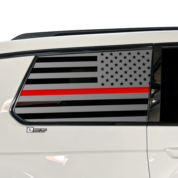 American Flag Window Vinyl Decal Stickers Fits Jeep Grand Cherokee L 2021 2022 2023 Blue Pink Red Green Line