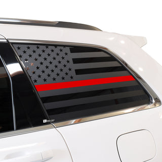 thumbnail image 2 of Distressed American Flag Rear Window Decal For 2011-2022 Jeep Grand Cherokee - Matte Black Vinyl 2 of 11