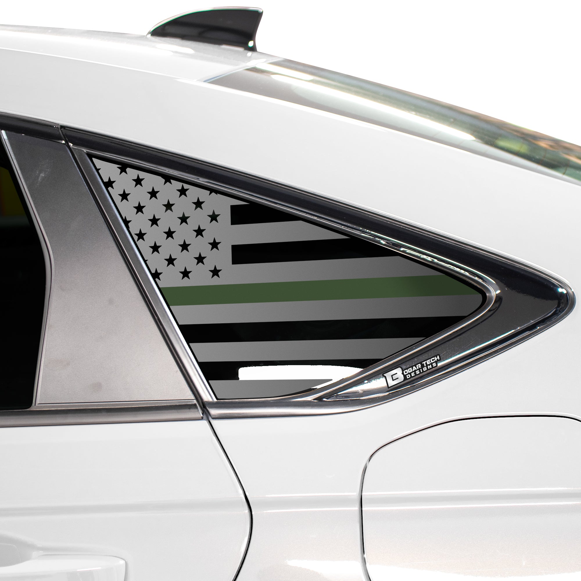 Quarter Window American Flag Vinyl Decal Stickers Fits Honda Accord Sedan 2023 - Bogar Tech Designs
