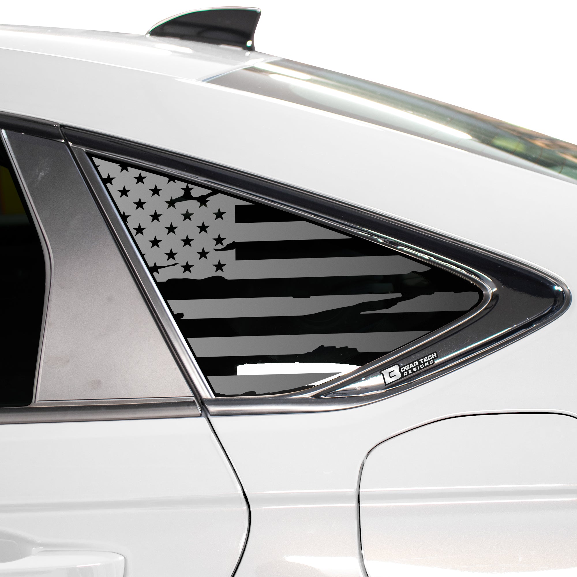 Quarter Window American Flag Vinyl Decal Stickers Fits Honda Accord Sedan 2023 - Bogar Tech Designs