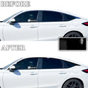 Vinyl Chrome Delete Wheel Side Window Trim Blackout Decal Stickers Overlay Film Fits Honda Civic Hatchback 2022 2023 2024