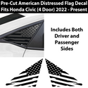 American Flag Rear Side Quarter Window Precut Decals Fits Honda Civic Sedan & Hatchback 2022 - Present - Tint, Paint Protection, Decals & Accessories for your Vehicle online - Bogar Tech Desi