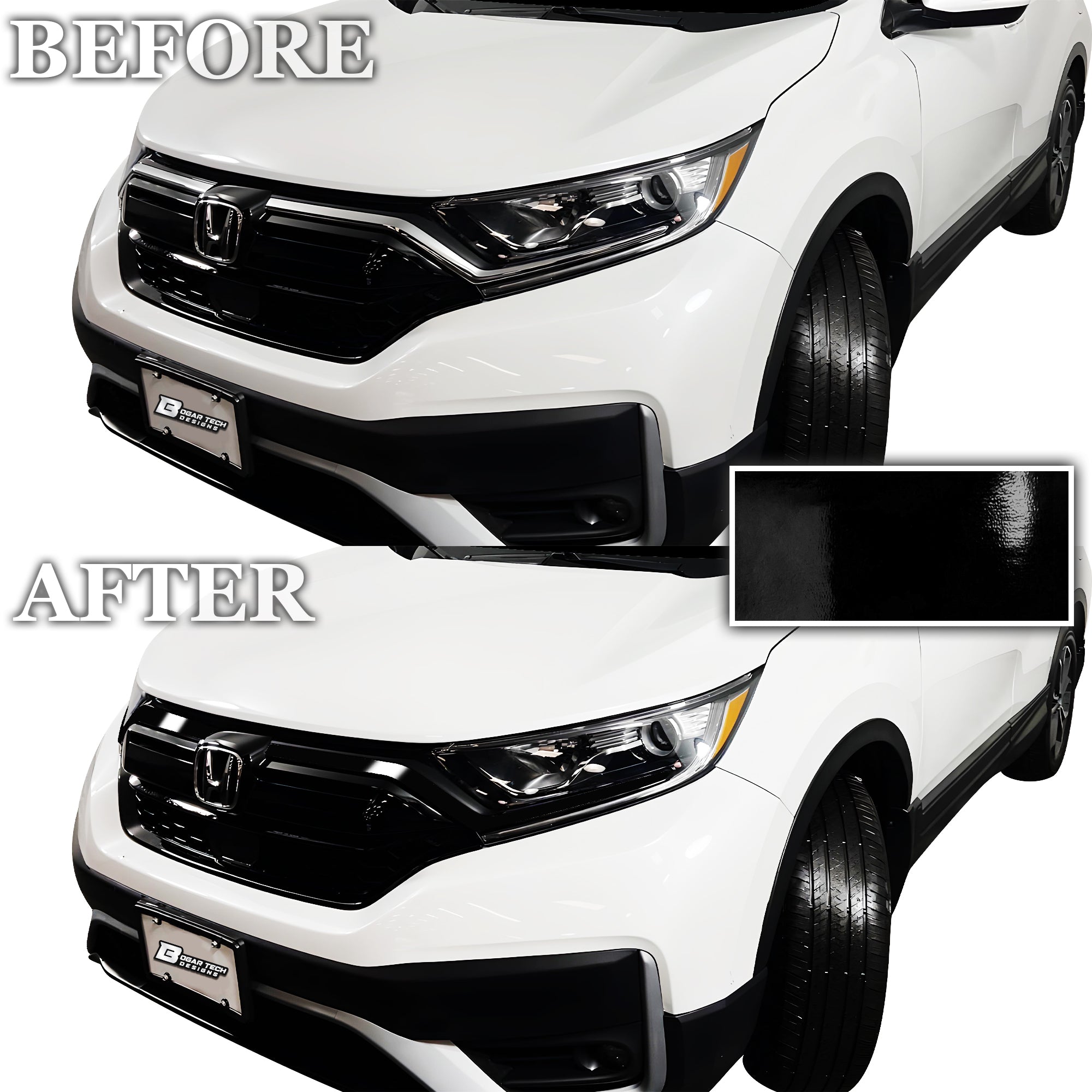 Vinyl Chrome Delete Wheel Sides Front Rear Trunk Trim Blackout Decal Stickers Overlay Film Fits Honda CR - V 2017 - 2022 - Bogar Tech Designs