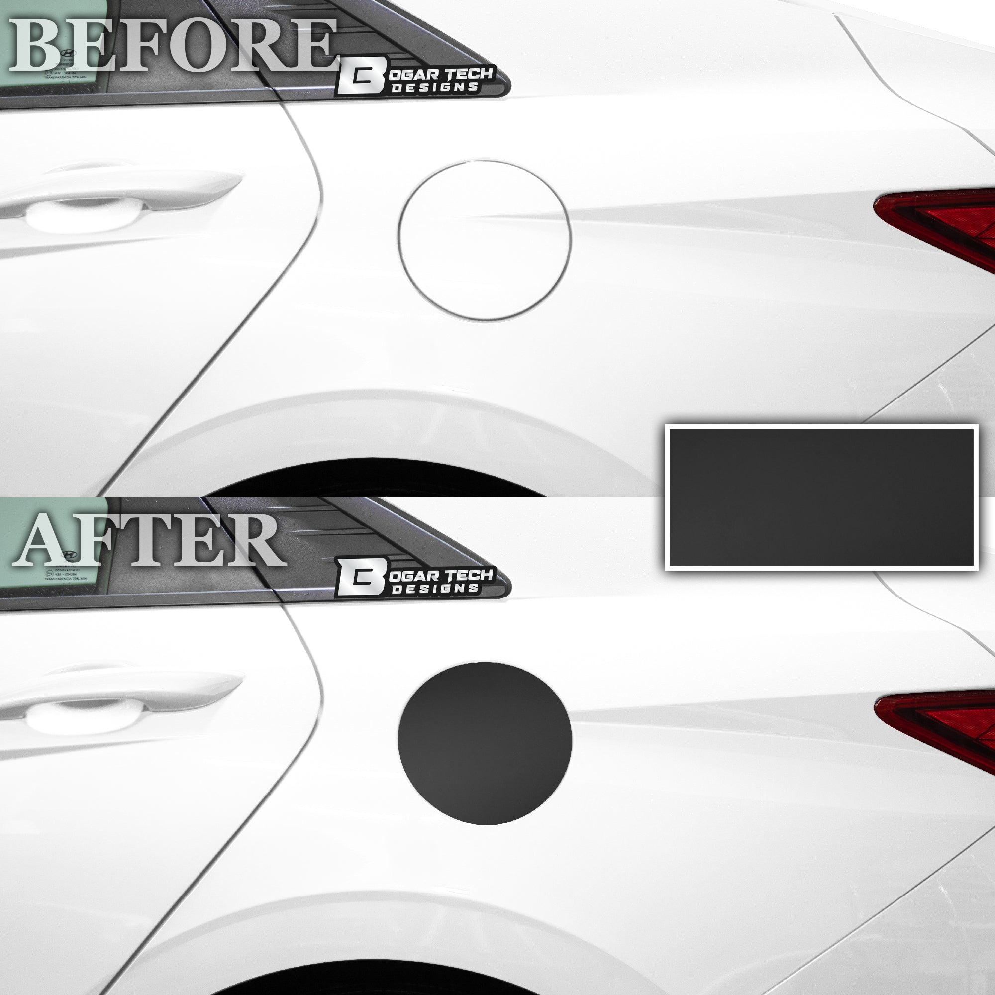 Fuel Door Gas Cap Vinyl Overlay Decal Cover Stickers Fits Hyundai Elantra 2021 2022 2023 - Bogar Tech Designs