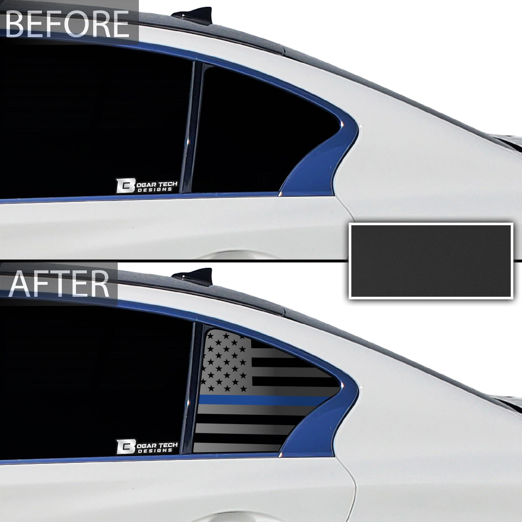 American Flag Rear Side Window Vinyl Decal Stickers Fits Infiniti Q50 2016 - 2024 - Bogar Tech Designs