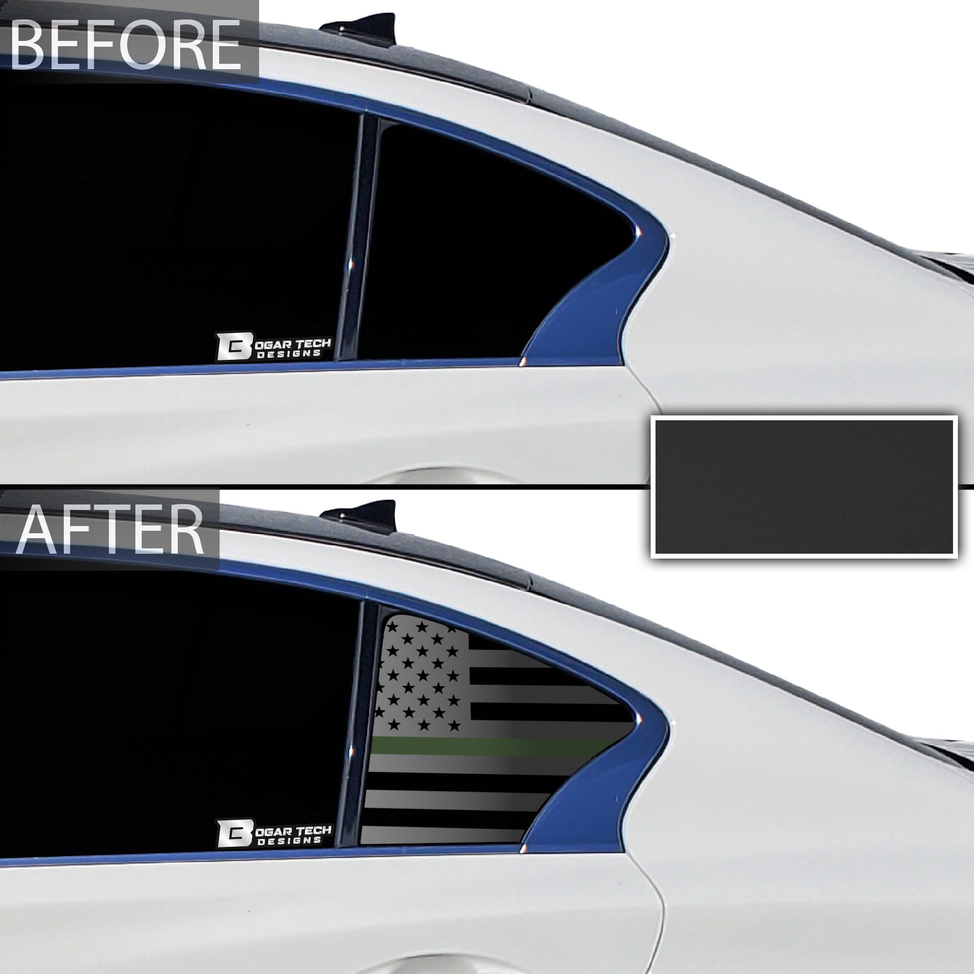 American Flag Rear Side Window Vinyl Decal Stickers Fits Infiniti Q50 2016 - 2024 - Bogar Tech Designs