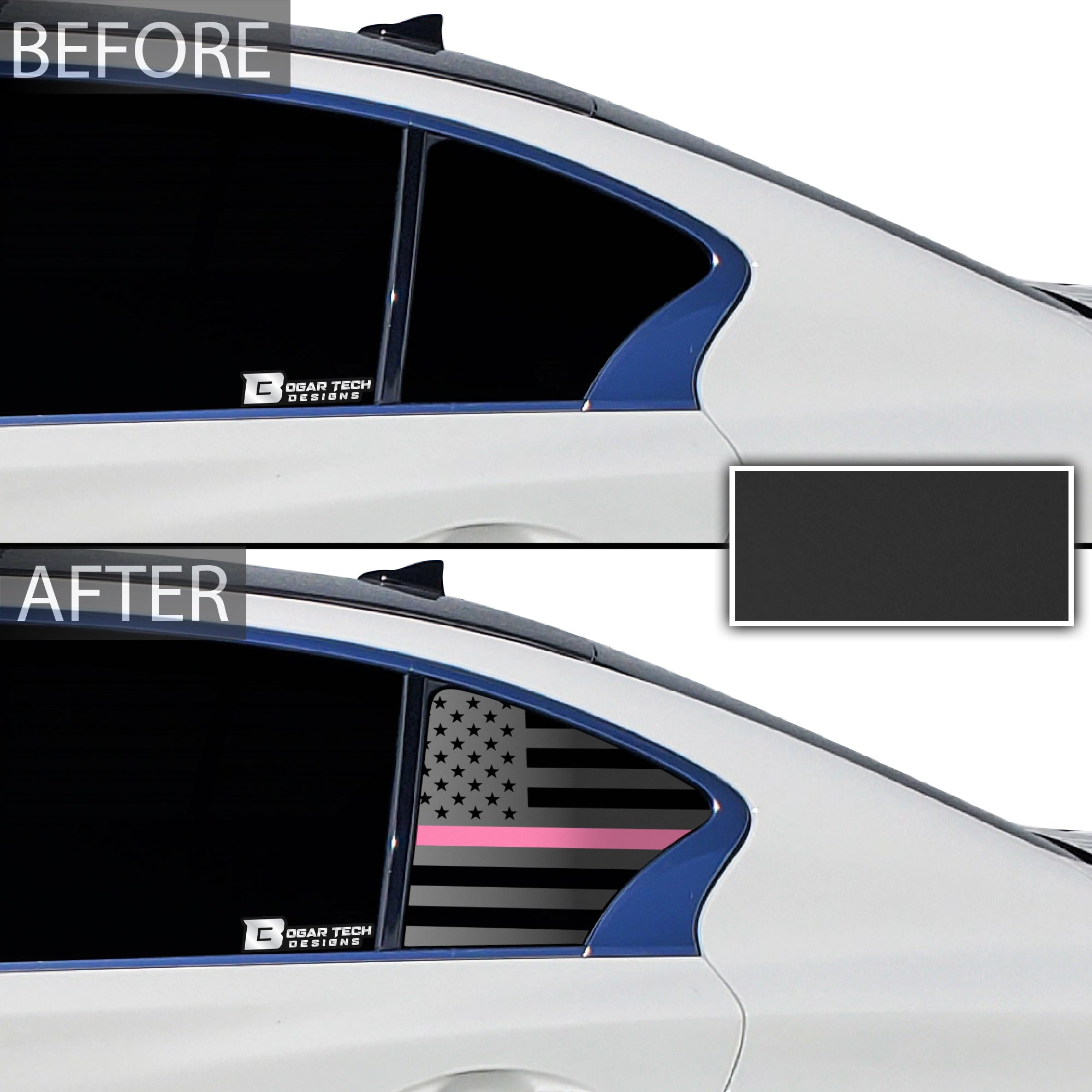 American Flag Rear Side Window Vinyl Decal Stickers Fits Infiniti Q50 2016 - 2024 - Bogar Tech Designs