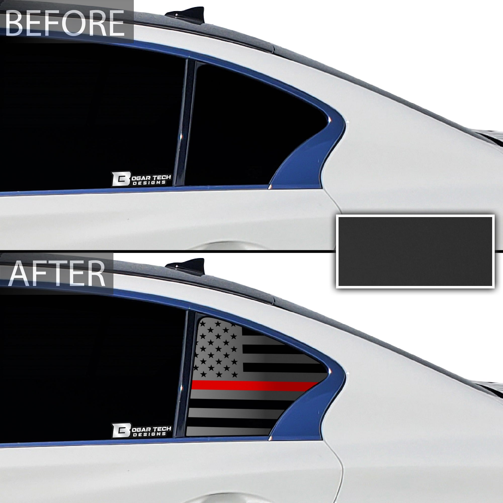 American Flag Rear Side Window Vinyl Decal Stickers Fits Infiniti Q50 2016 - 2024 - Bogar Tech Designs