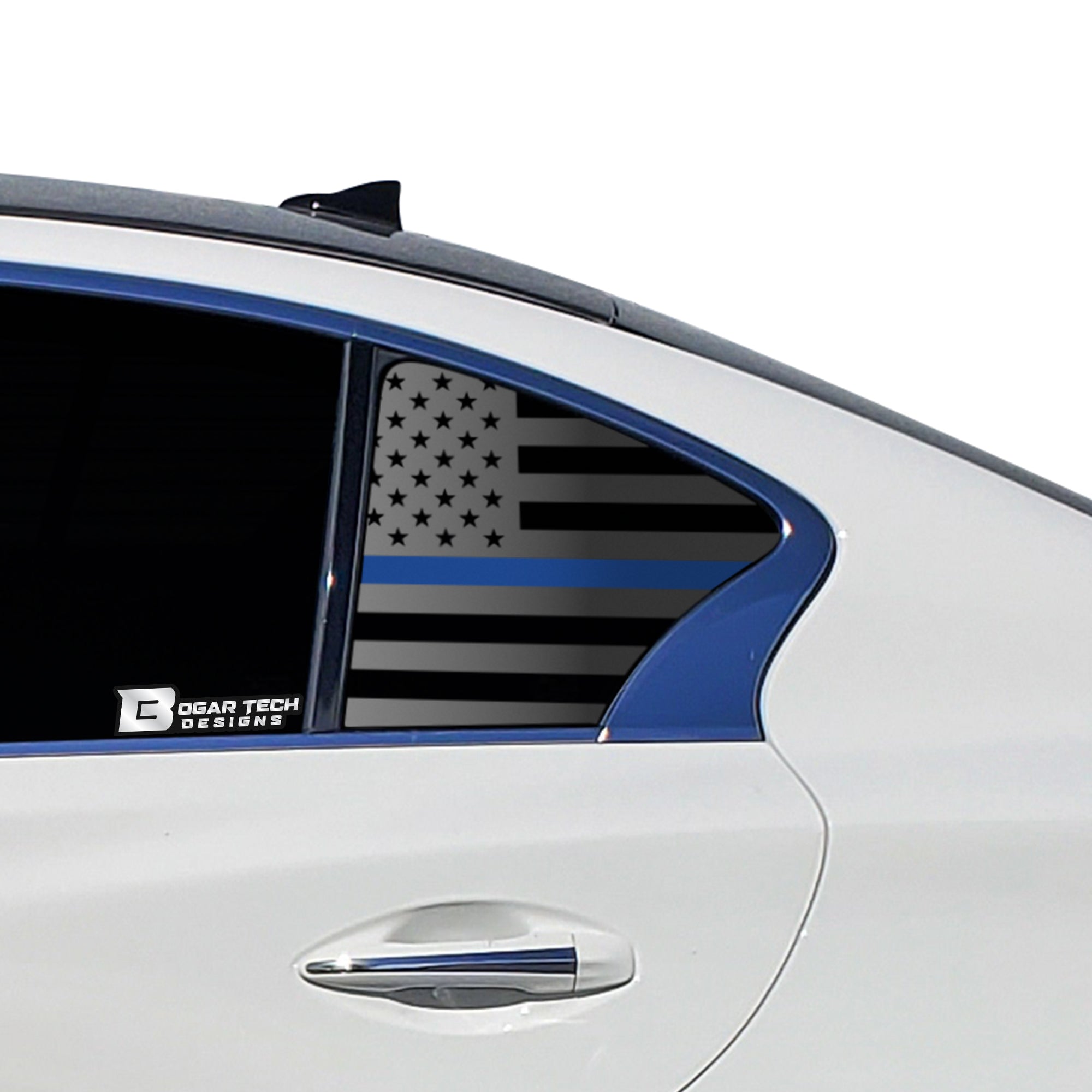 American Flag Rear Side Window Vinyl Decal Stickers Fits Infiniti Q50 2016 - 2024 - Bogar Tech Designs