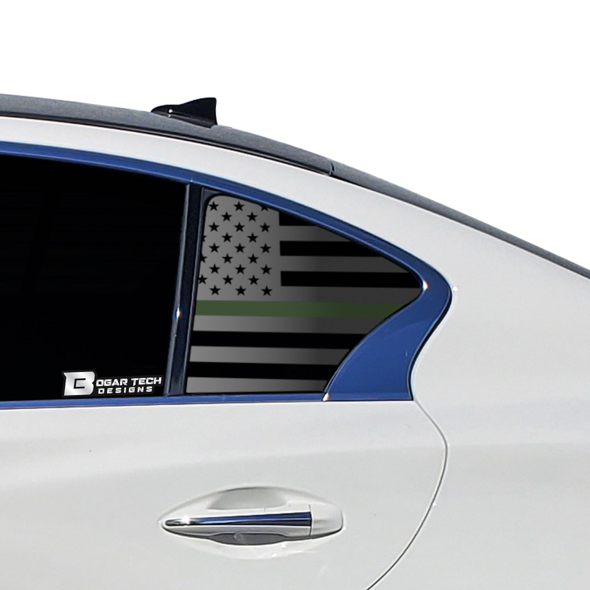 American Flag Rear Side Window Vinyl Decal Stickers Fits Infiniti Q50 2016 - 2024 - Bogar Tech Designs
