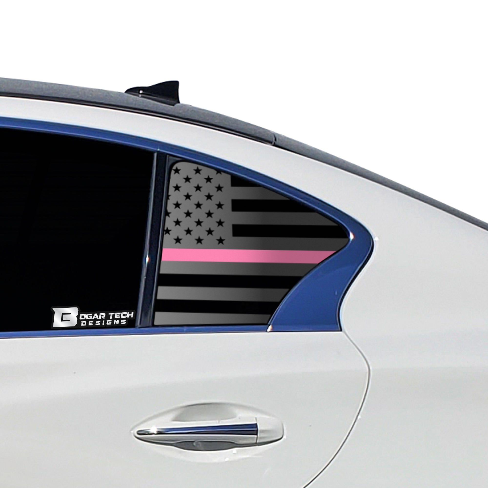 American Flag Rear Side Window Vinyl Decal Stickers Fits Infiniti Q50 2016 - 2024 - Bogar Tech Designs