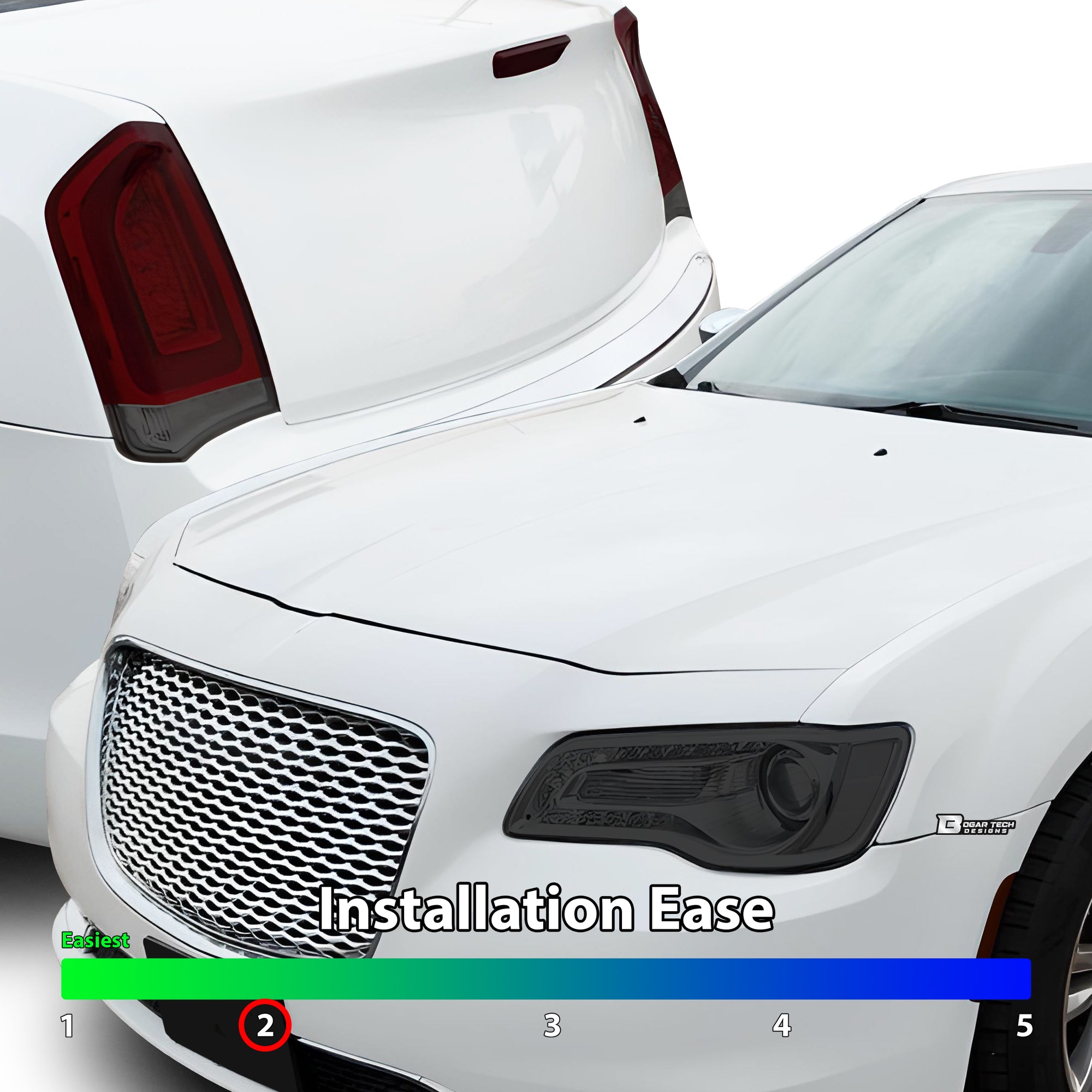 Head Light Head Light Overlay Tint Film Sticker Fits Chrysler 300 C 2015 - 2023 - Bogar Tech Designs