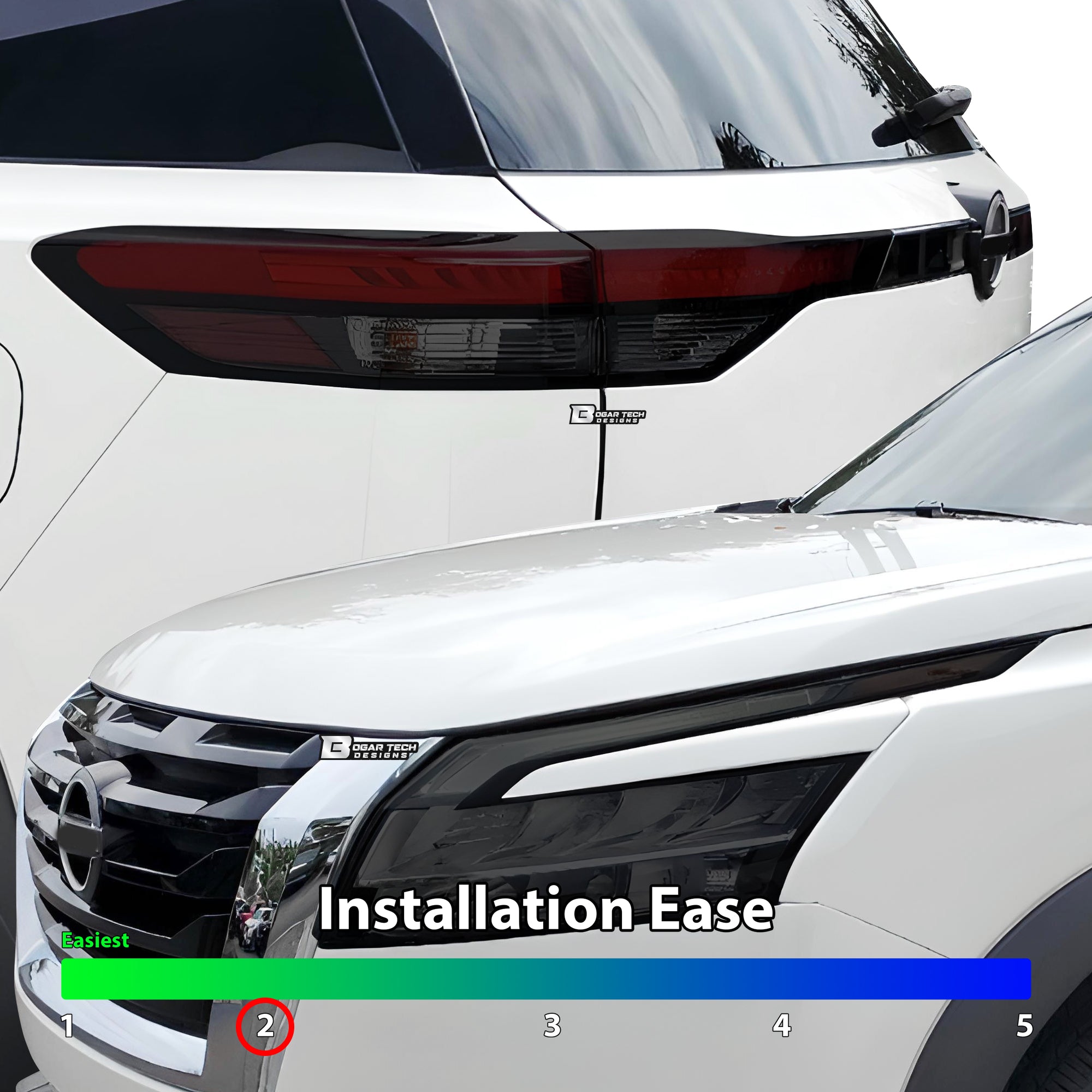 Full Headlight Taillight Precut Smoked PPF Tint Kit Film Overlay Fits Nissan Pathfinder 2022 - 2025 - Bogar Tech Designs
