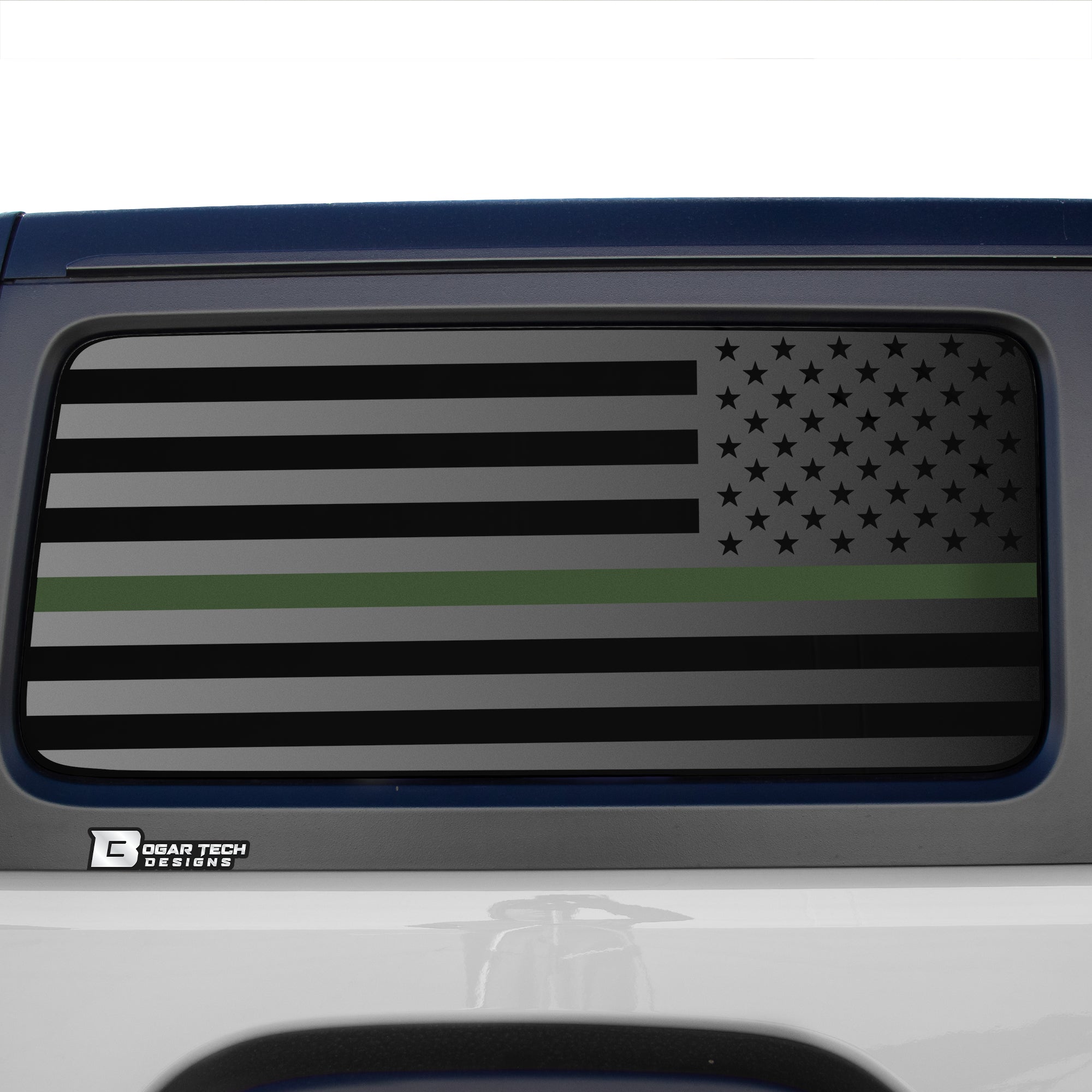 American Flag Window Vinyl Decal Stickers Fits Jeep Wrangler JL 2 Door 2018 - 2025Blue Red Pink Green Line - Bogar Tech Designs