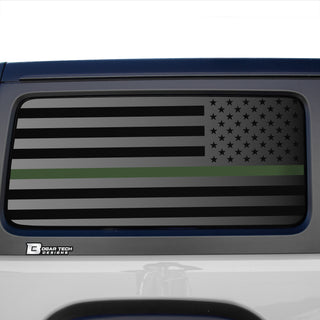 Buy thin-green-line American Flag Window Vinyl Decal Stickers Fits Jeep Wrangler JL 2 Door 2018 2019 2020 2021 2022 2023 2024 Blue Red Pink Green Line