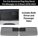 American Flag Window Vinyl Decal Stickers Fits Jeep Wrangler JL 2 Door 2018-2025Blue Red Pink Green Line