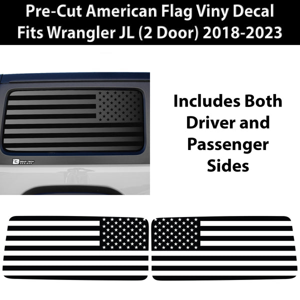 American Flag Window Vinyl Decal Stickers Fits Jeep Wrangler JL 2 Door 2018 2019 2020 2021 2022 2023 Blue Red Pink Green Line