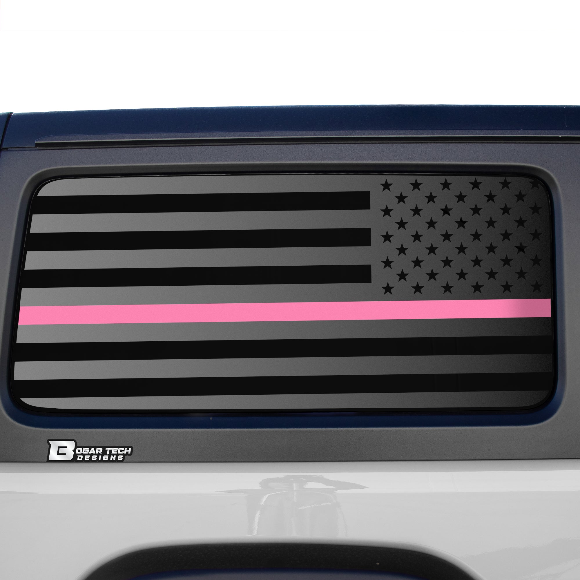 American Flag Window Vinyl Decal Stickers Fits Jeep Wrangler JL 2 Door 2018 - 2025Blue Red Pink Green Line - Bogar Tech Designs
