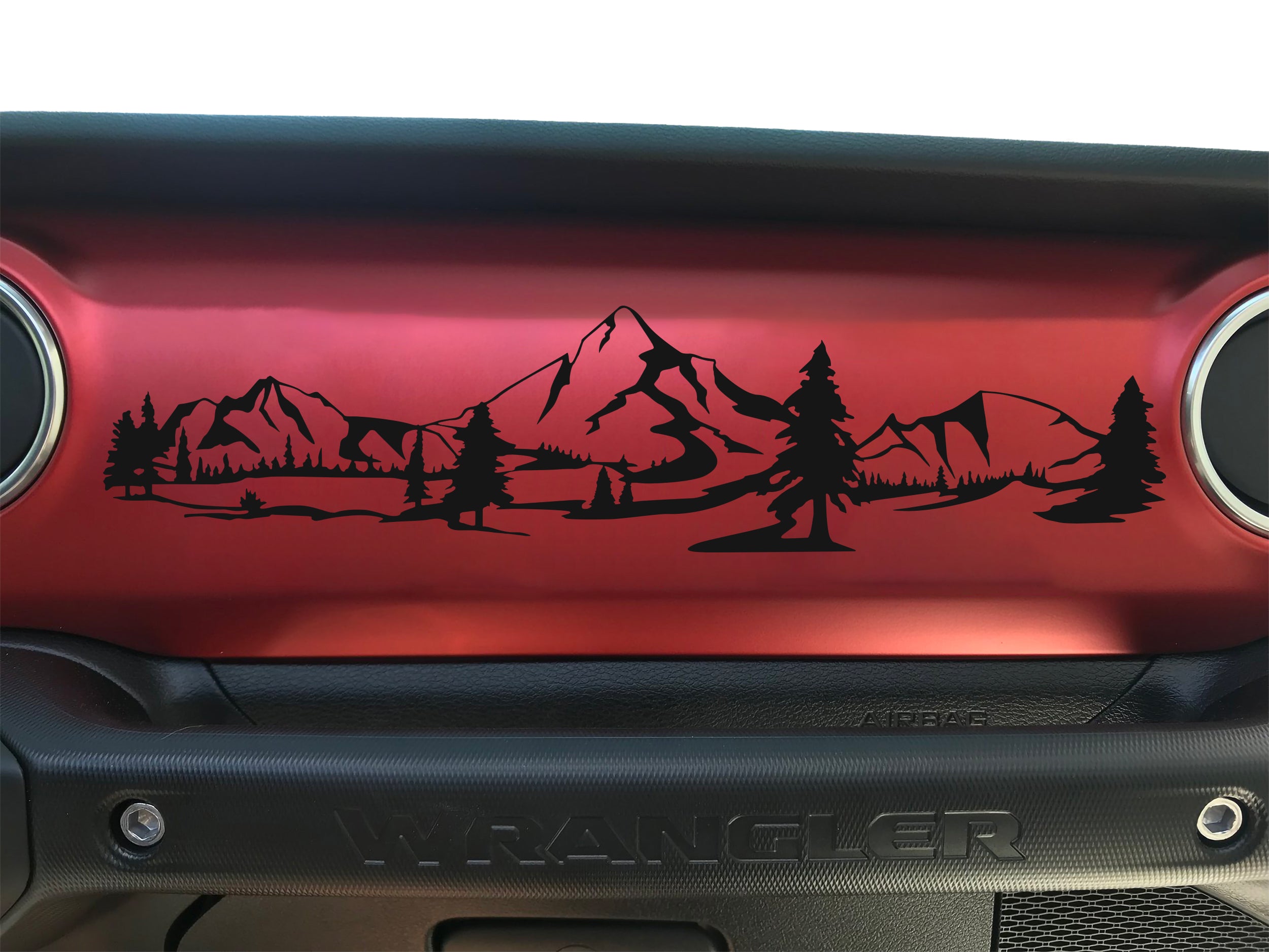 Dashboard Glove Box Mountain Scene Vinyl Decal Stickers Fits Jeep Wran ...