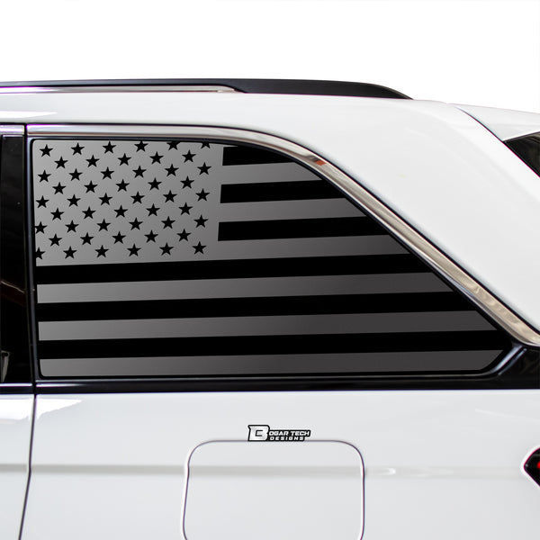 American Flag Window Decal for Jeep Grand Cherokee 2022-2026 – Precut Matte Black Vinyl