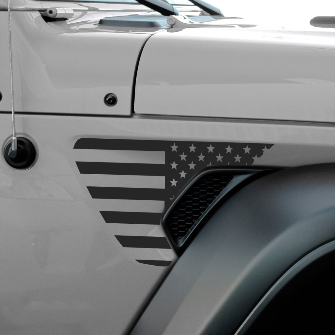 American Flag Sun Visor Warning Label Decal For 2018-2023 Jeep Wrangler JL 3 thumbnail image